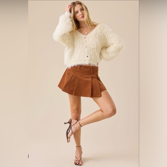 Altar'd State Sweaters - Altar'd State Cream Fuzzy Cardigan